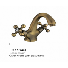 Смеситель Lemen тюльпан LD1164Q кер.крест шпилька бронза Л /10/