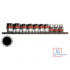 Торцевые головки MATRIX 12-ти гран. 3/8" 9-19мм 10пр. /13595