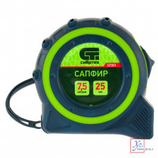 Рулетка СИБРТЕХ Сипфир 7,5м*25мм, двухкомпонентный корпус /32583