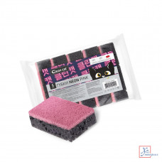 Губки д/посуды EH 5 шт CleanCat Black Home Neon pink ГКК420 /25/