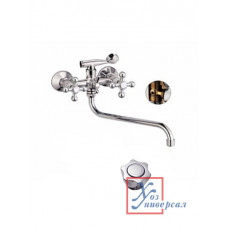 Смеситель Lemen д/в LD22169 кр.бук.1/2"длинный кр.изл.перекл.в корпусе.крест Л /10/