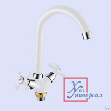 Смеситель Lemen д/м LD-91765W кр.бук.1/2"кер.крест бел.гайка С /10/