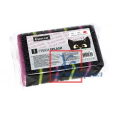 Губки д/посуды EH 5 шт CleanCat Black Home Splash ГКК394 /36/