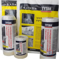 Пленка защитная Tytan Prof 55см*33м, полиэтиленовая с маскирующей лентой 