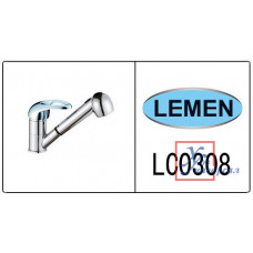 Смеситель Lemen д/м LC0308 д35 с выдвижной лейкой кр.шпилька Л /10/ 