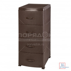 Комод Виолет 4-х секц Ротанг корич 035701